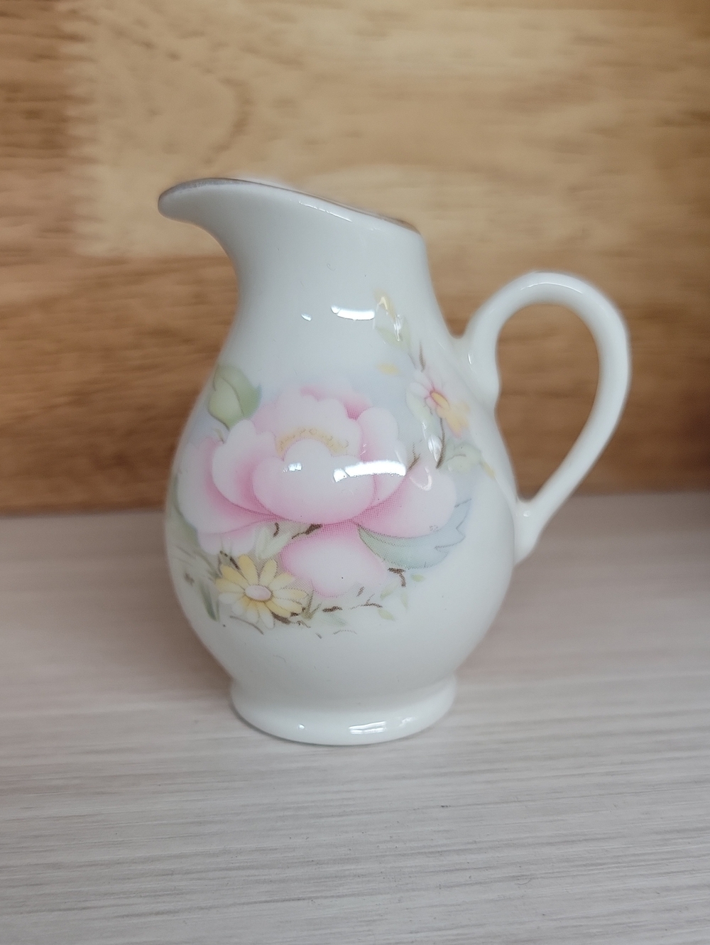 Vintage Croft China England Fine Bone China Peony Creamer Pitcher Miniature